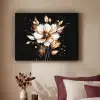 Bloem - Verf - Goud - Graffiti - Modern Textielframe - compleet frame klein -sfeer1