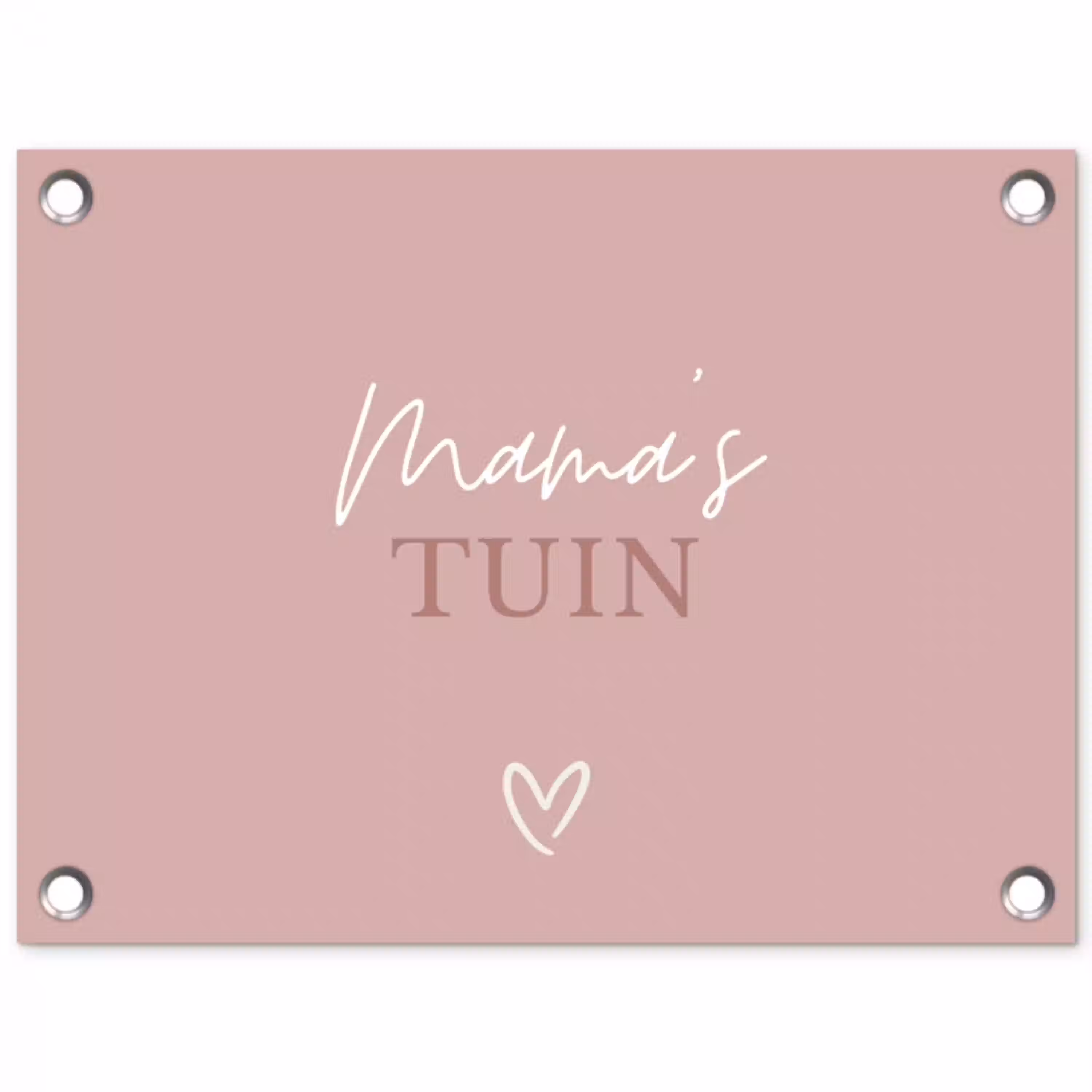 Mama's Tuin met Hart tuinposter los doek klein -3d