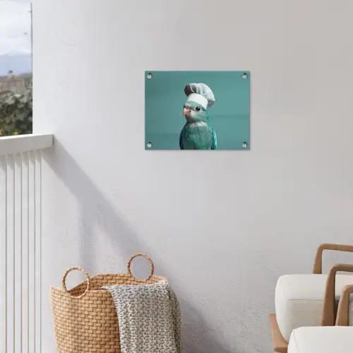 Parkiet - Vogel - Koksmuts - Cute tuinposter los doek klein -sfeer8
