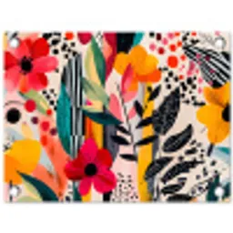 Bloemen - Bladeren - Abstract - Kleurrijk tuinposter los doek klein -3d