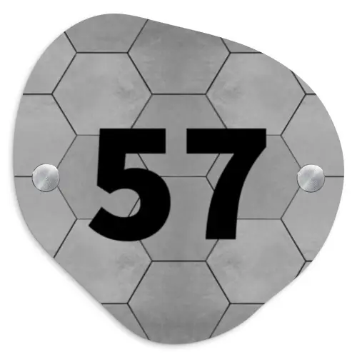 Grijze tegels - Traditioneel Naambord Organisch middel -3d