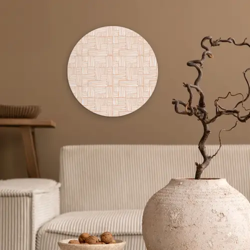 Strepen - Patroon - Terracotta Wandcirkel plexiglas klein 852 -sfeer1
