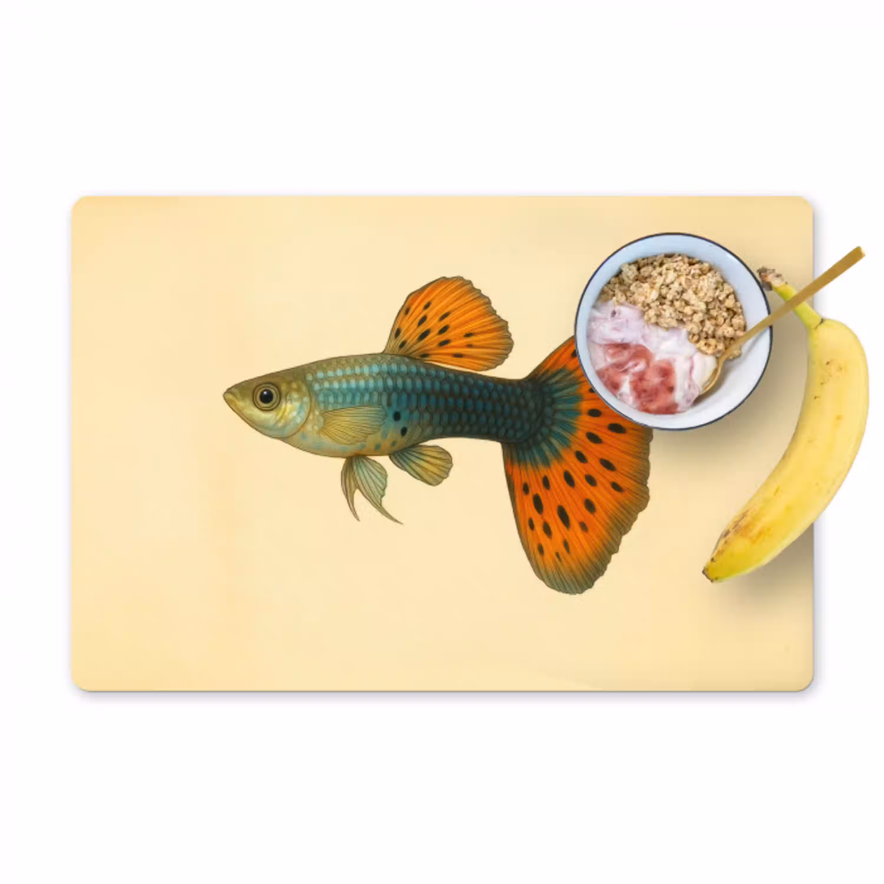 Vis - illustratie - Stippen - Oranje Placemat vinyl groot -zzzproduct_Kitchenyeah-website
