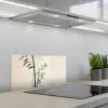 Japandi - Bamboe - Beige keuken achterwand spatscherm klein -3d_schuin