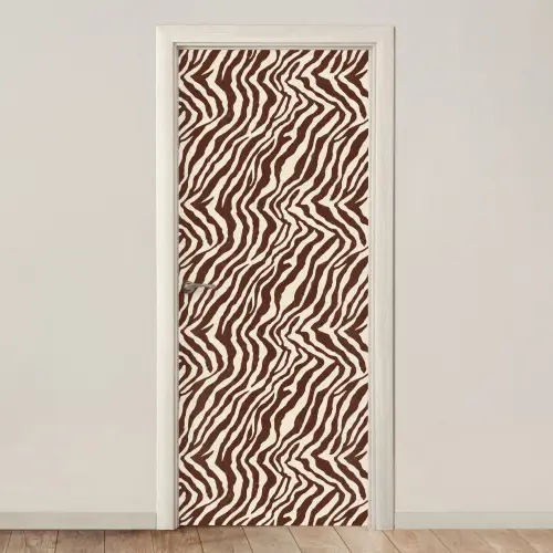 Zebra - Patroon - Zwart - Wit deurposter klein 289 -3d_beige