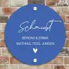 Kobaltblauw - Sierlijk Naambord Rond klein -sfeer2