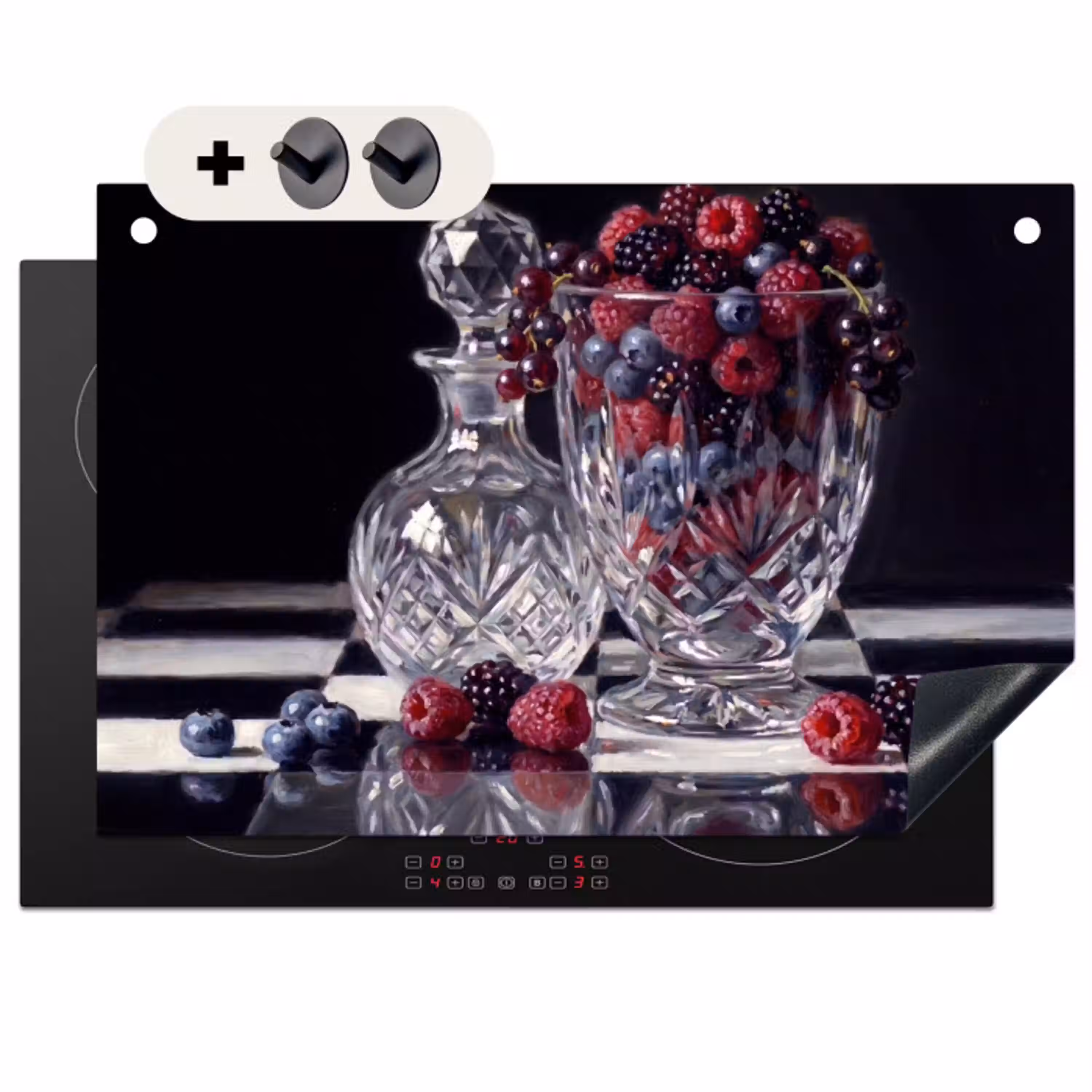 Bessen - Kristal - Stilleven Inductie beschemer met haakjes klein -3d
