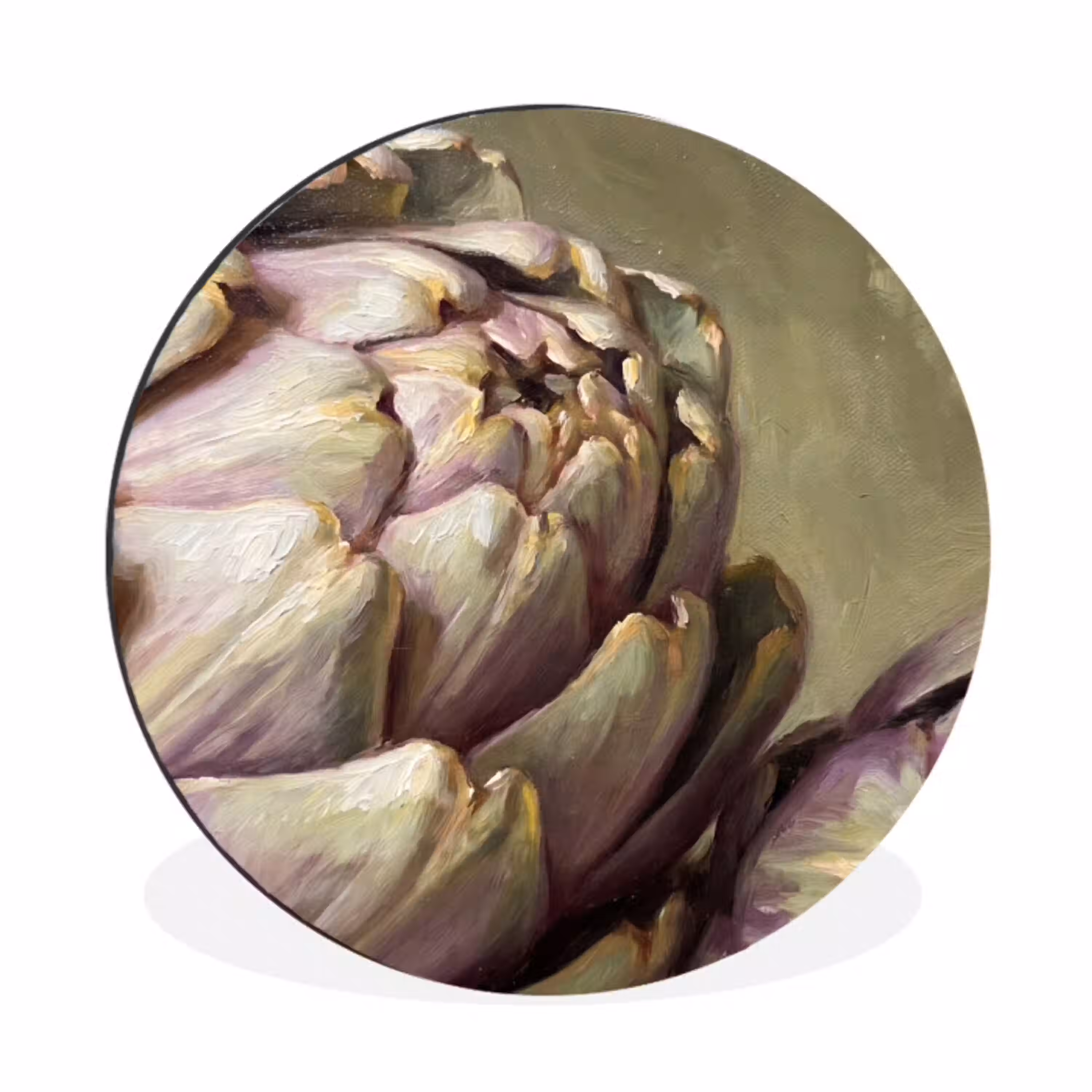 Groente - Stilleven - Schilderij Wandcirkel aluminium klein -3d