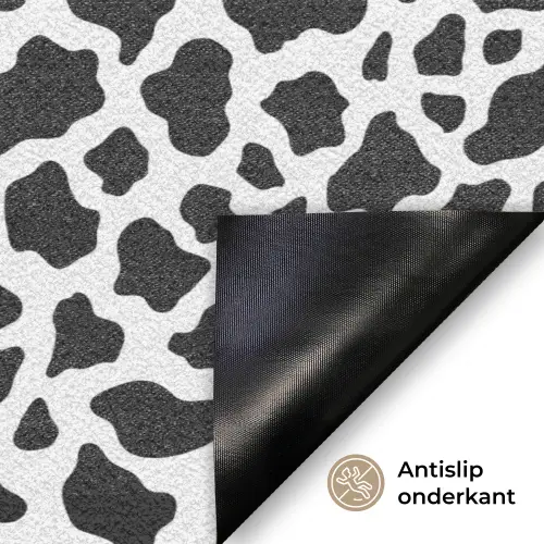 Koe - Vlekken - Patroon - Zwart Deurmat klein 898 -antislip_NL
