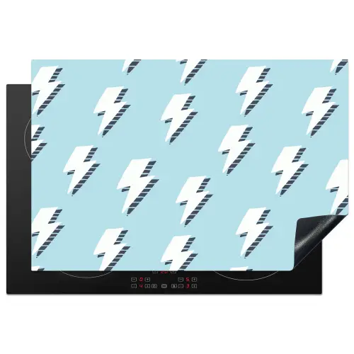 Blauw - Wit - Patroon - Bliksem Inductie beschermer vinyl 3mm klein 276 -3d