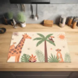 Dieren - Tropisch - Safari - Kleurrijk Inductie beschermer vinyl 3mm klein -sfeer5