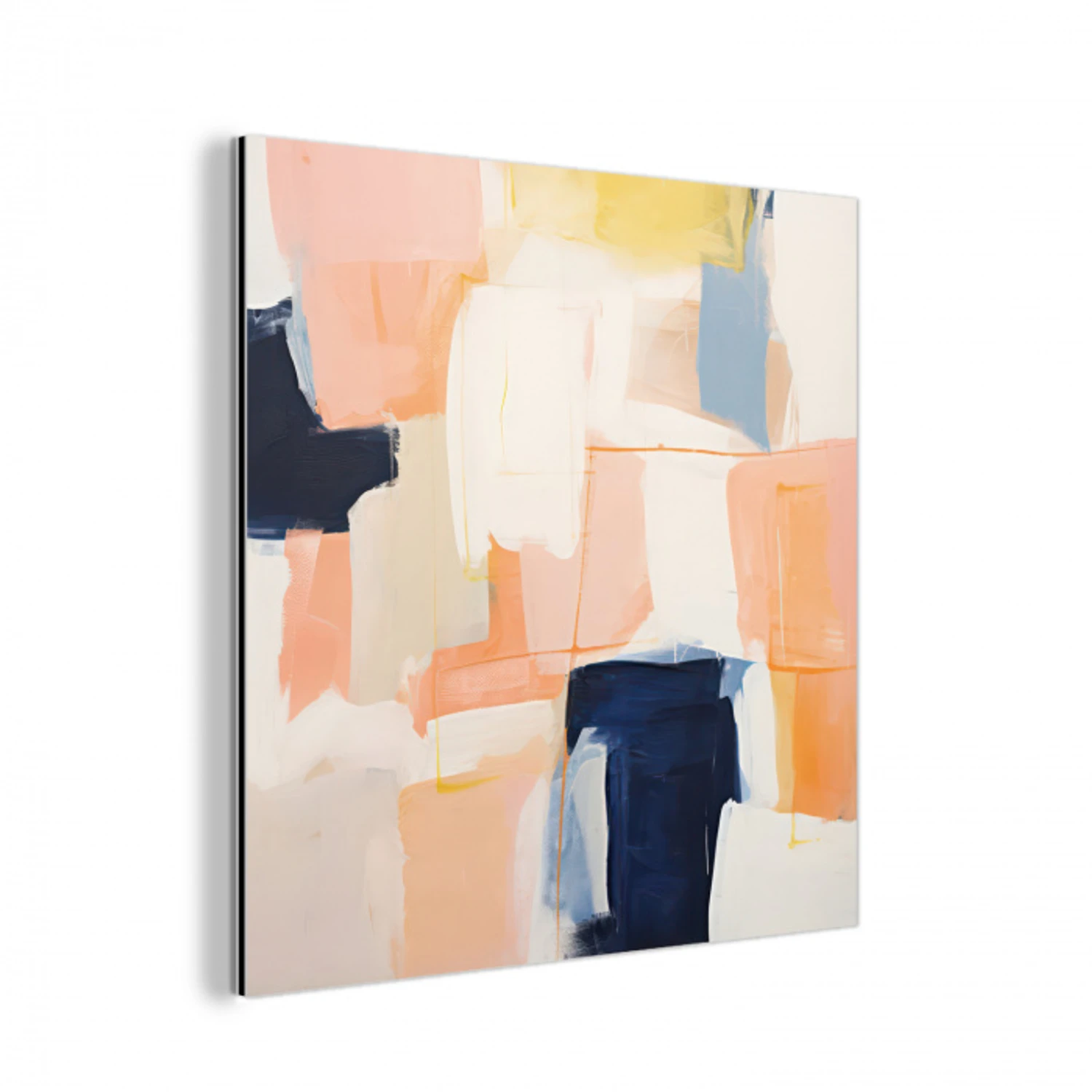 Kunst - Abstract - Roze - Pastel aluminium wit klein -3d