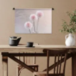 Bloemen - Bollen - Roze Wandkleed katoen klein -sfeer6
