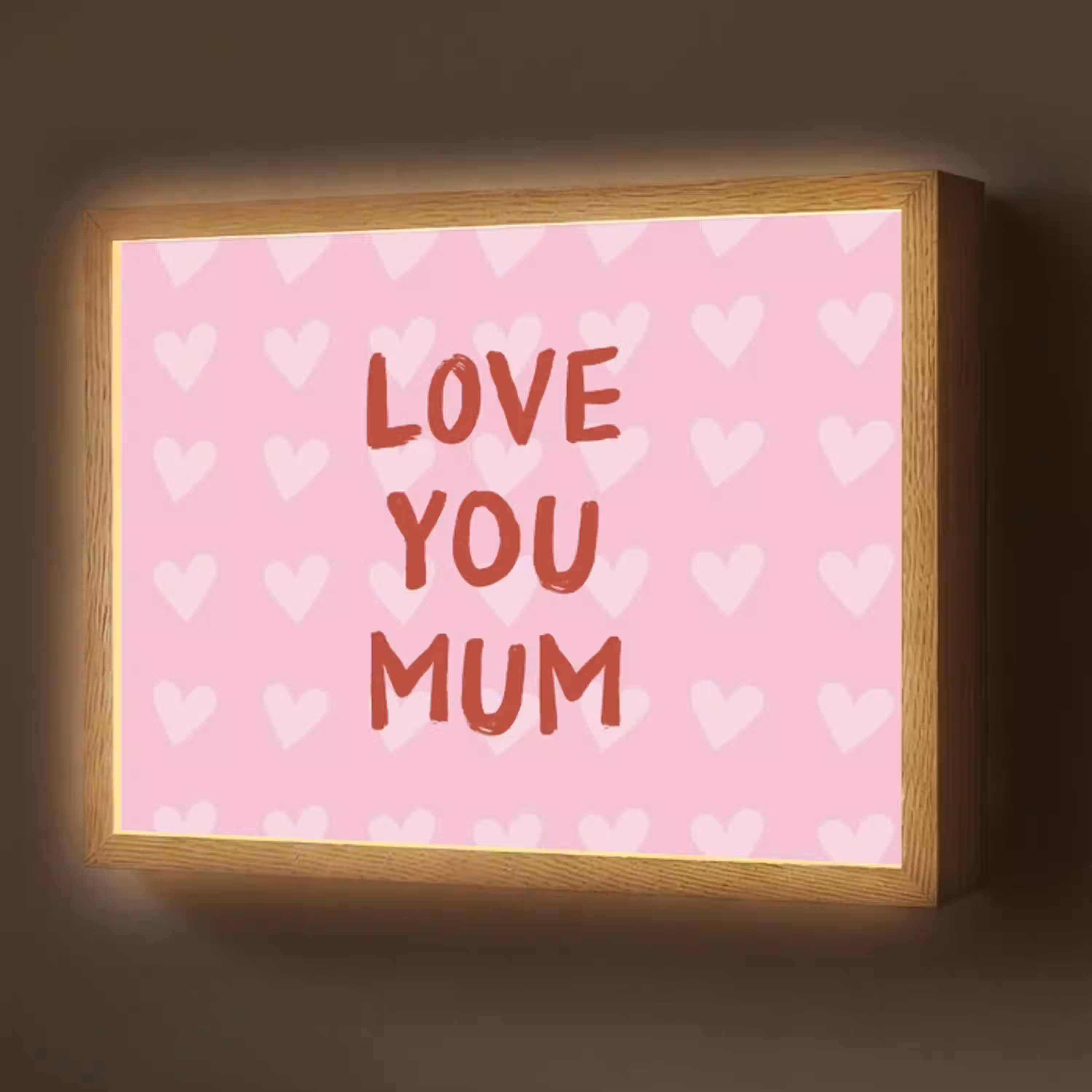 Love - Quote - Moeder - Rood Light Box met batterij (Wandlamp) middel -z3d_website