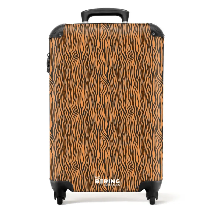 Oranje tijgerstrepenmotief NBS - Handbagage koffer - Volwassenen Unisex middel -productfoto_recht