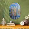 Skyline - Wolkenkrabbers - Water - Blauw Wandcirkel Ovaal Forex klein -sfeer2