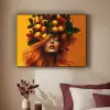 Vrouw - Citroenen - Bloesem - Geel Textielframe zwart klein -sfeer1
