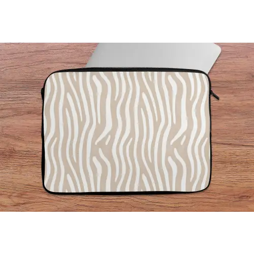 Abstract - Zebra - Beige laptophoes neopreen klein 279 -tafel