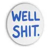 Blauw - Quote - Wit Akoestische PET Vilt - Rond klein -3d