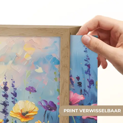 Bloemen - Natuur - Waterverf - Kunst Light Box met batterij (Wandlamp) middel -USP_websiteprintNL