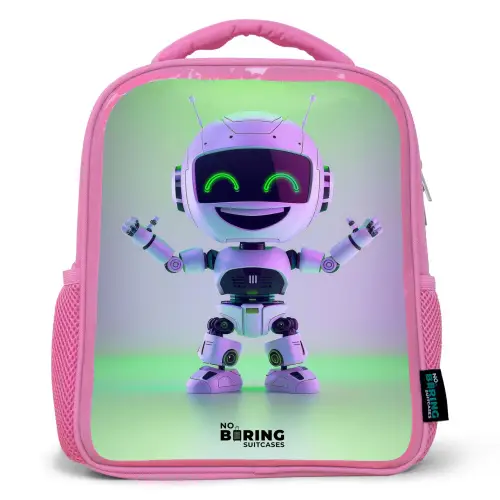 Robot met paars en groen licht Kinderrugzak - Roze middel -3d