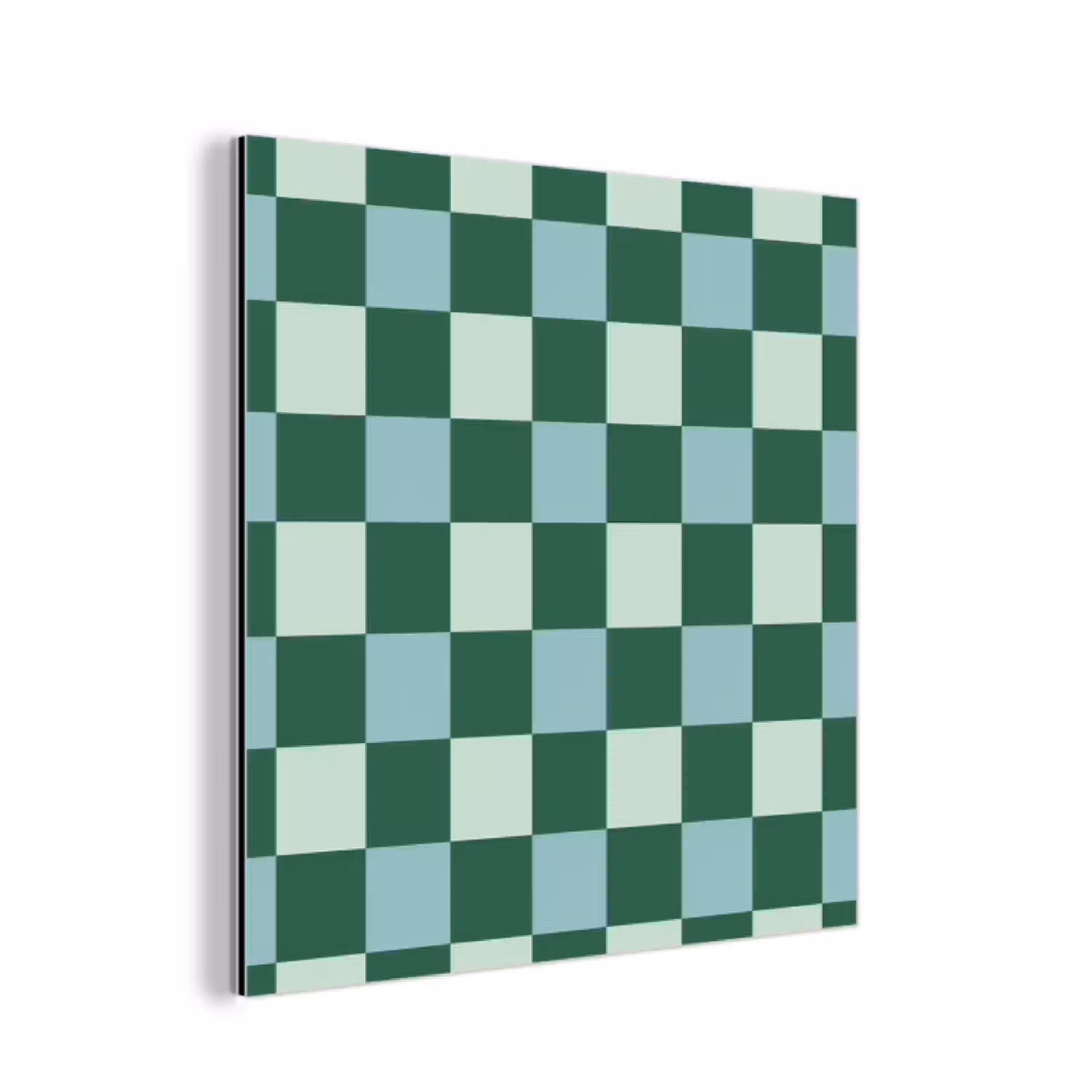 Schaakbord - Klassiek - Groen aluminium wit klein 46 -3d