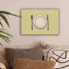 Illustratie - Bord - Bestek - Beige canvas 2cm klein -sfeer1