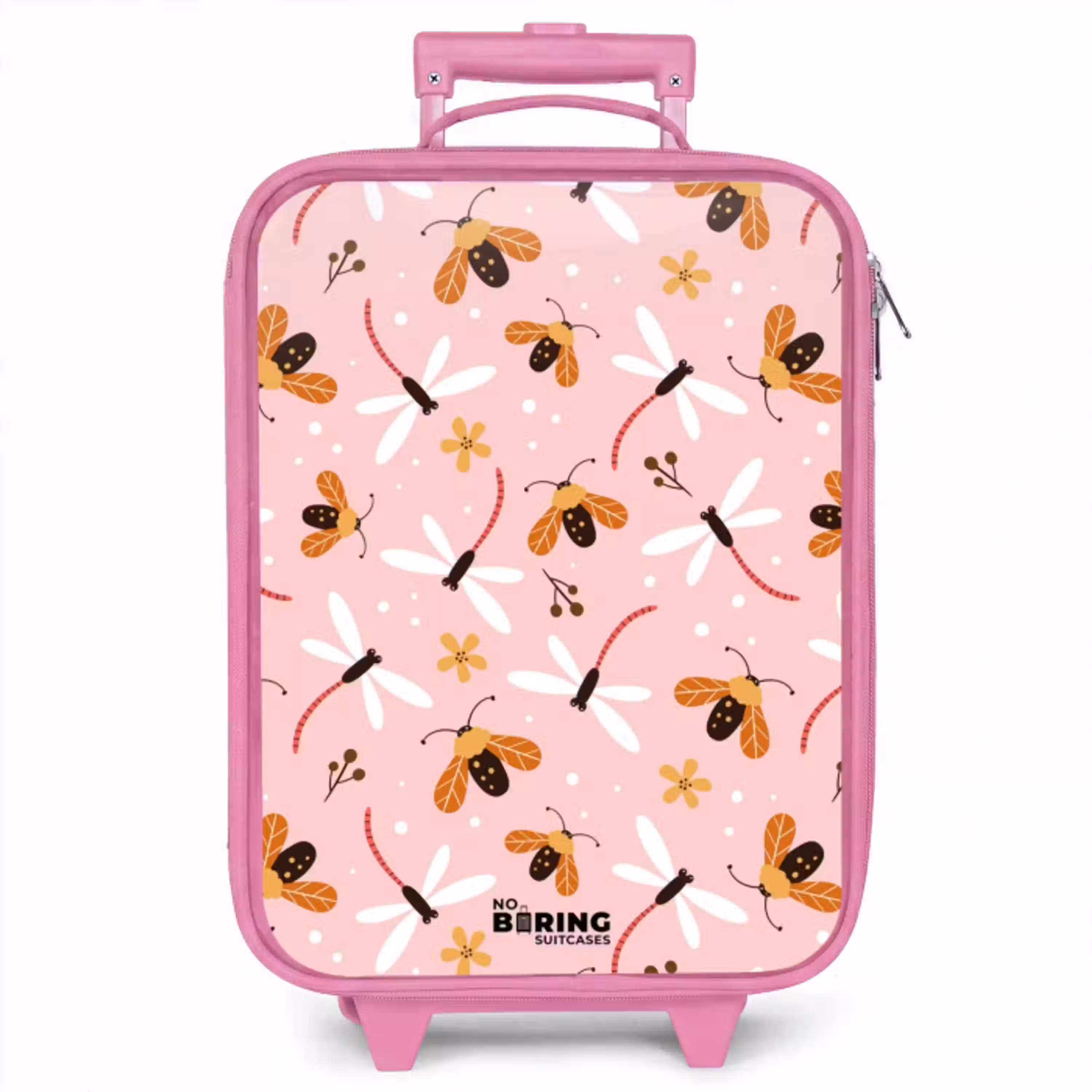 Lieveheersbeestjes en libellen op roze achtergrond Kinderkoffer - Roze klein -zzz_website3d