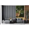 Hert - Gewei - Gras - Natuur - Dieren - Groen fotobehang vinyl groot -bank