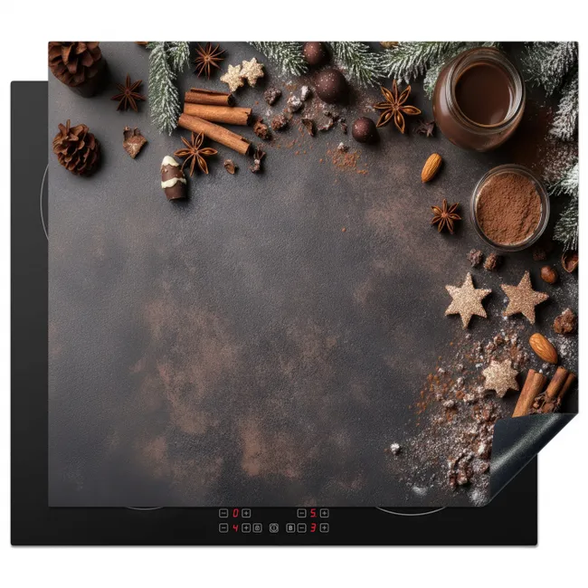 Kaneel - Christmas - Bruin - Brons Inductie beschermer vinyl 3mm middel -3d