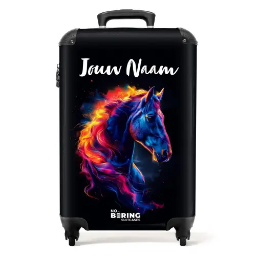 Zijaanzicht van een paard met vurige manen NBS - Handbagage koffer - Kinderen Unisex middel -productfoto_recht