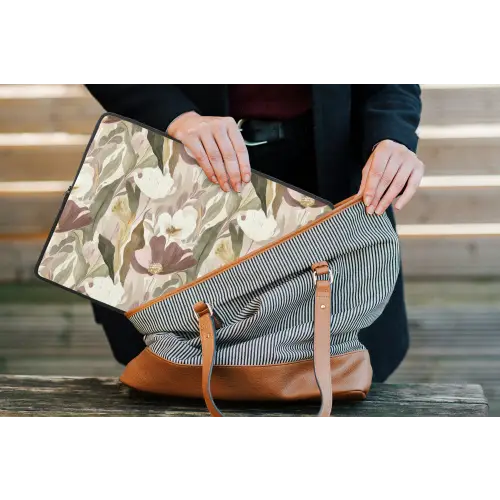 Bloemen - Aquarel - Kleurrijk laptophoes neopreen klein 279 -tas