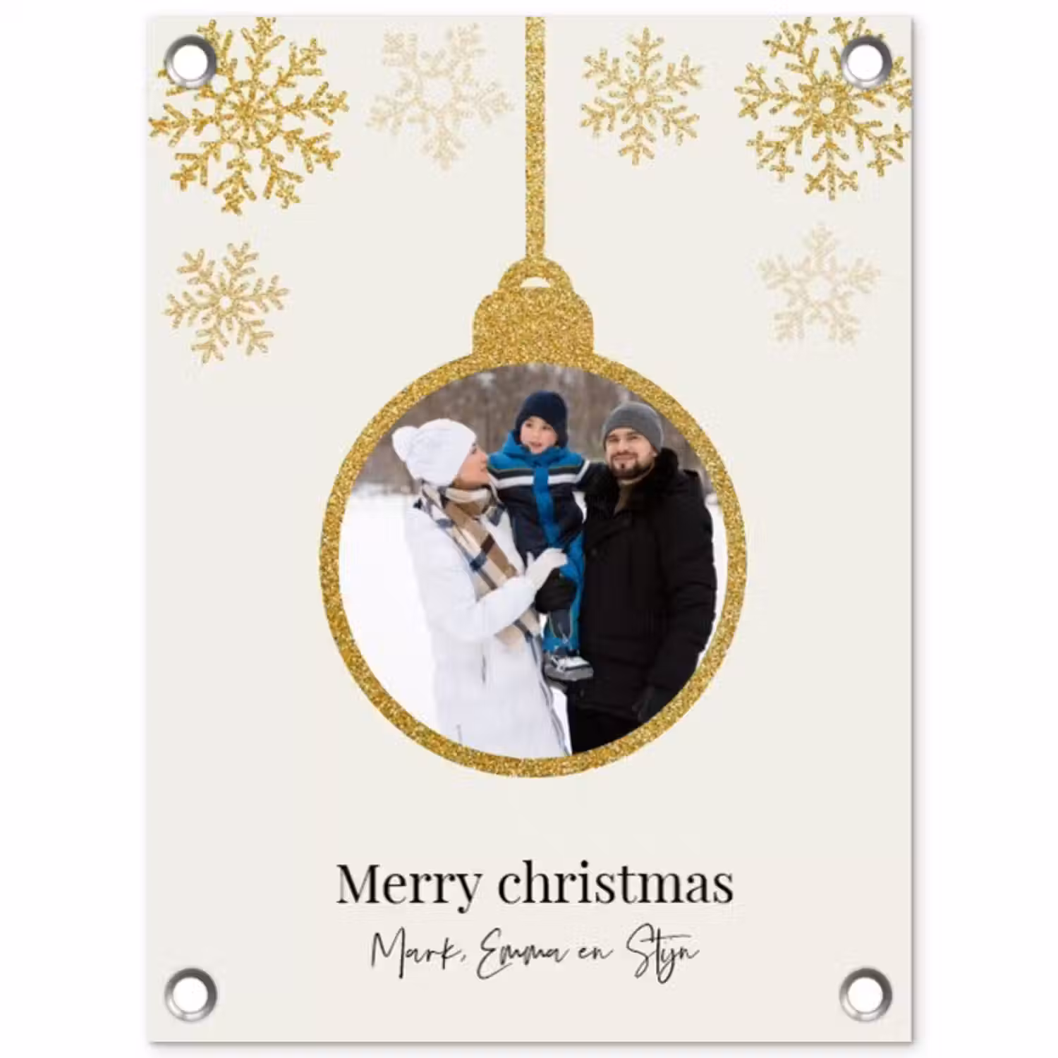 Gepersonaliseerde tuinposter - Kerstbal - Merry Christmas - Kerst