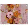 Schilderij - Bloemen - Rustiek - Roze tuinposter los doek klein -3d