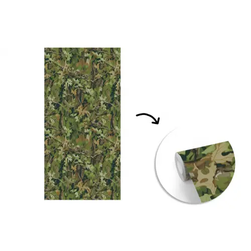 Bladeren - Takken - Camouflage - Groen fotobehang vinyl groot 64 -3d