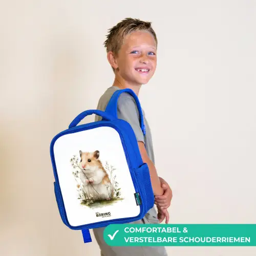 Dier - Natuur - Hamster Kinderrugzak - Blauw middel -sfeer3_NL