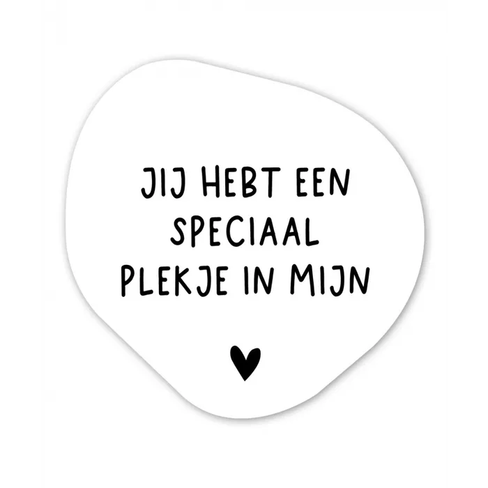 Een speciaal plekje in mijn hart - Spreuken - Quotes Wandcirkel Organisch Forex 3mm klein -3d