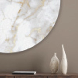 Gouden aders - Marmer - Wit Akoestische PET Vilt - Rond klein 838 -sfeer5_closeup