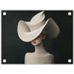 Vrouw - Golvende - Hoed tuinposter los doek klein -3d