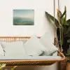 Zee - Horizon - Blauw - Mist tuinposter los doek klein -sfeer7