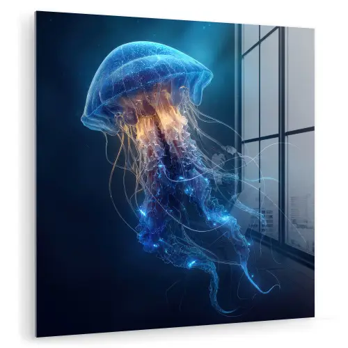 Kwal - Lichtgevend - Tentakels - Blauw plexiglas 5mm klein -zzzproduct_nieuw