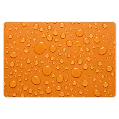 Water - Druppels - Oranje Placemat vinyl groot -zzsfeer1_Kitchenyeah-website