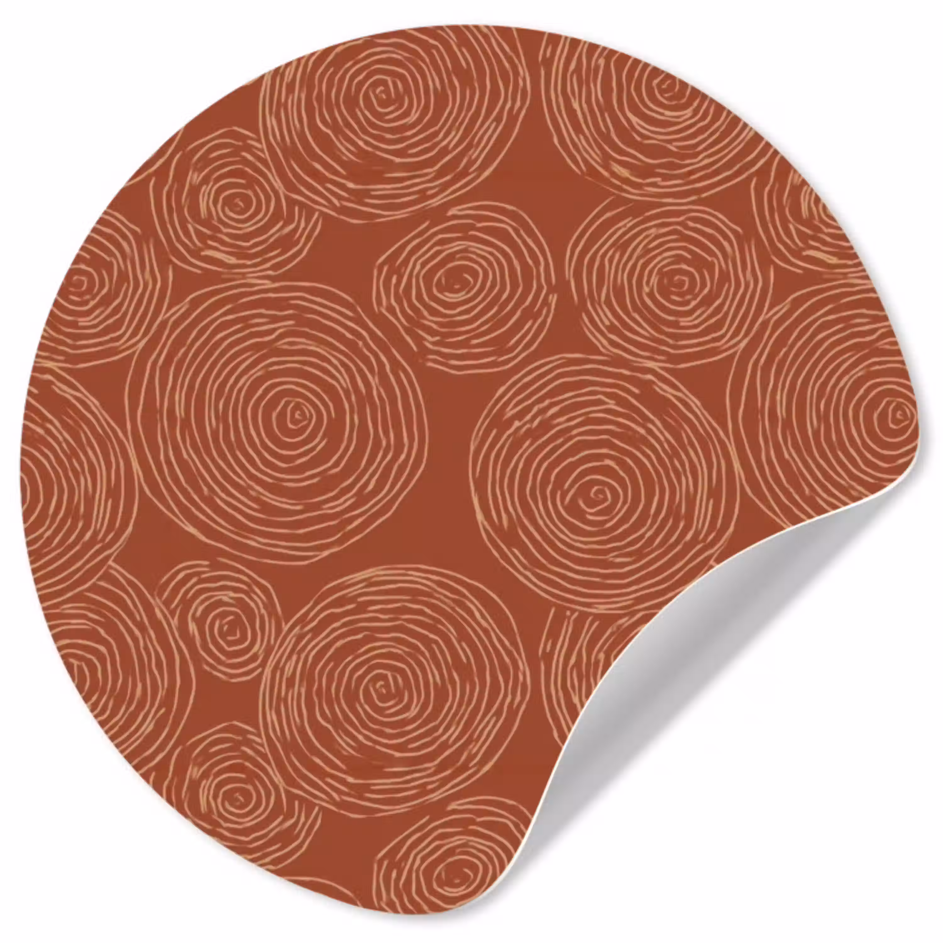Cirkels - Abstract - Artistiek - Terracotta Wandcirkel behangsticker klein 186 -3d