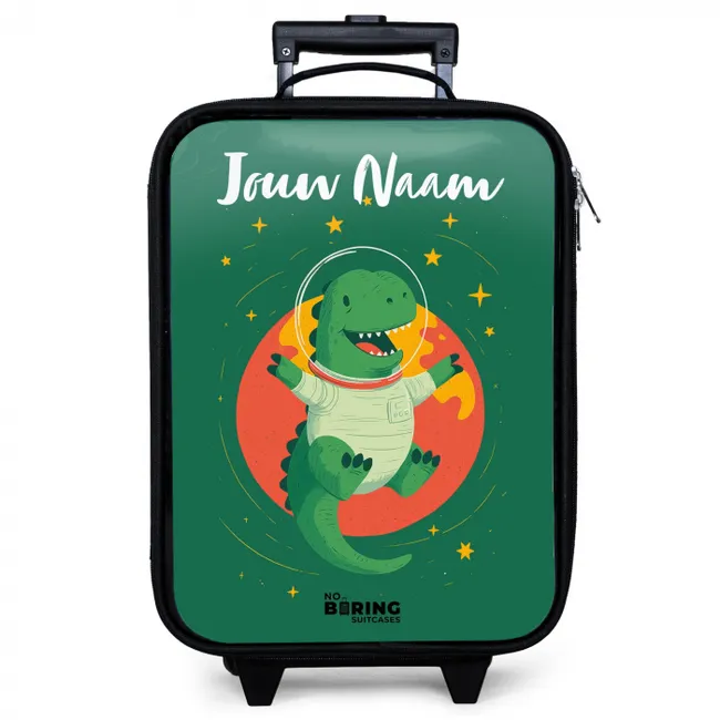 Dino - Planeet - Sterren - Groen Kinderkoffer - Zwart klein -zzz_website3d