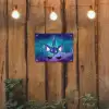 Eenhoorn - Sterrenhemel - Ster - Blauw tuinposter los doek klein -sfeer1