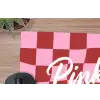 Pinky up - Geblokt - Bordeauxrood muismat rubber klein -closeup