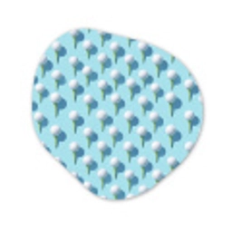 Golf - Ballen - Blauw Wandcirkel Organisch Aluminium middel 851 -3d