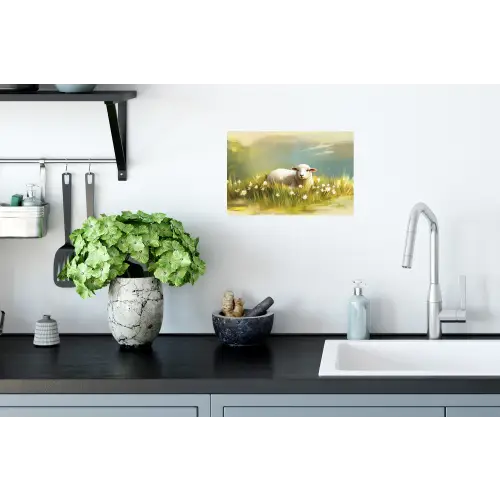 Schaap - Weide - Groen Muursticker klein -keuken