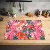 Roze - Bloemen - Wit - Oranje Inductie beschermer vinyl 3mm klein -sfeer5