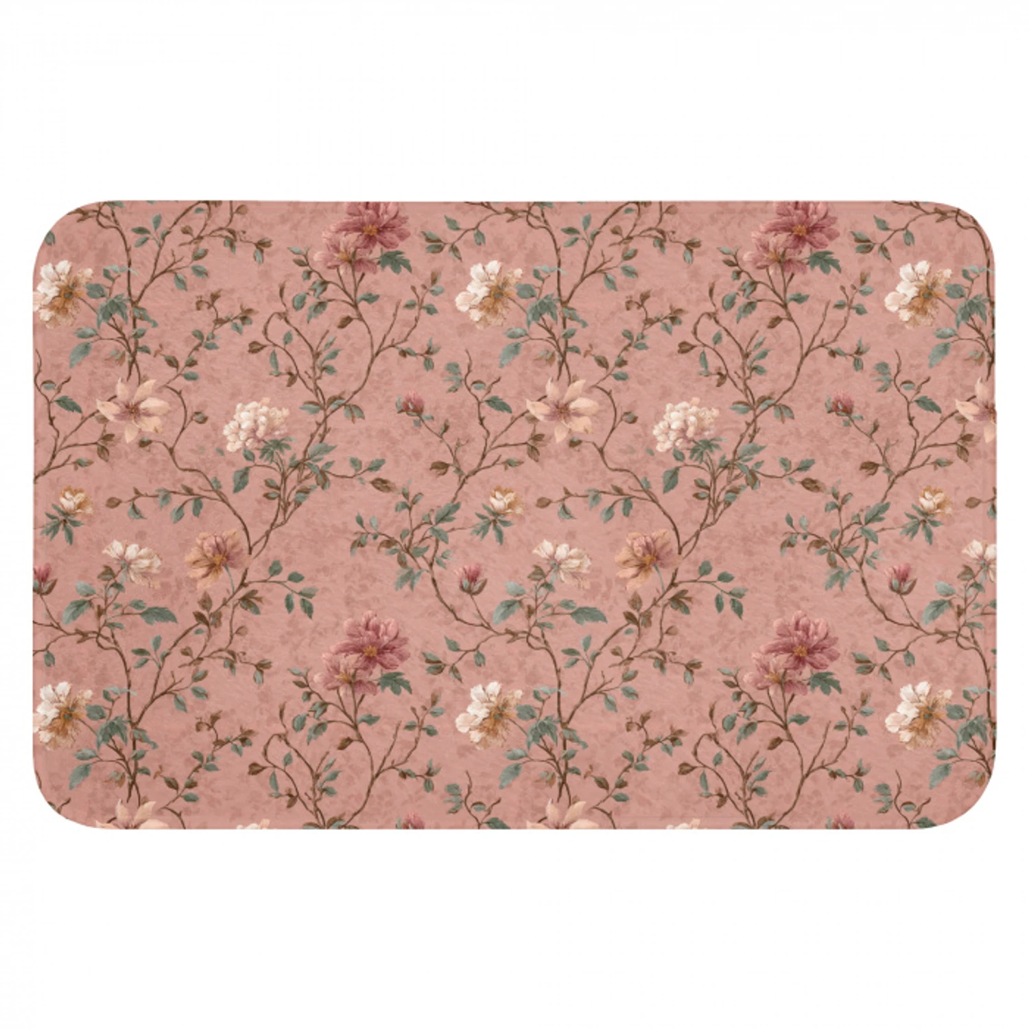 Botanisch - Bloemen - Roze Badmat klein 997 -3d